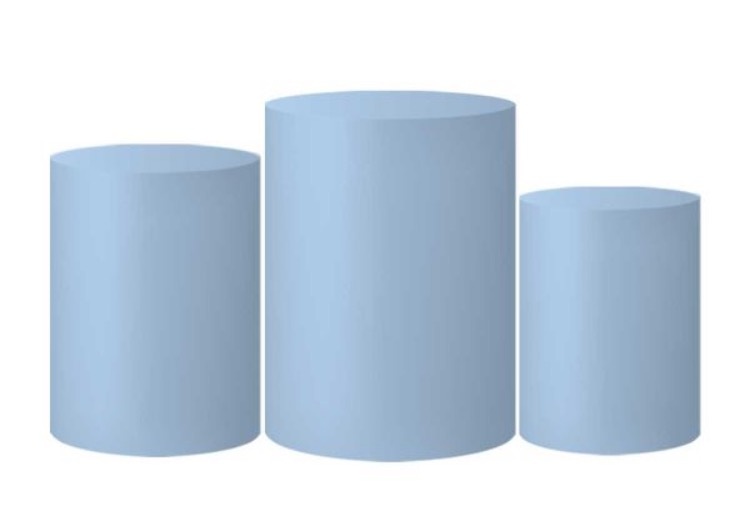 Trio de Capas de Cilindros Azul Claro - Kasari Variedades