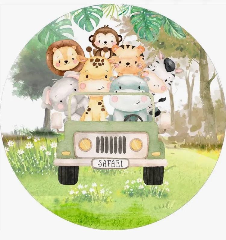 Sublimado Painel 50Cm Safari Menino - Kasari Variedades