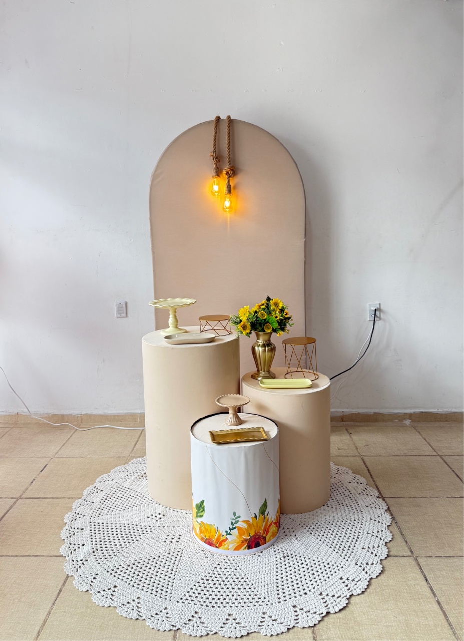 Kit Romano Nude Com Girassol  - Kasari Variedades
