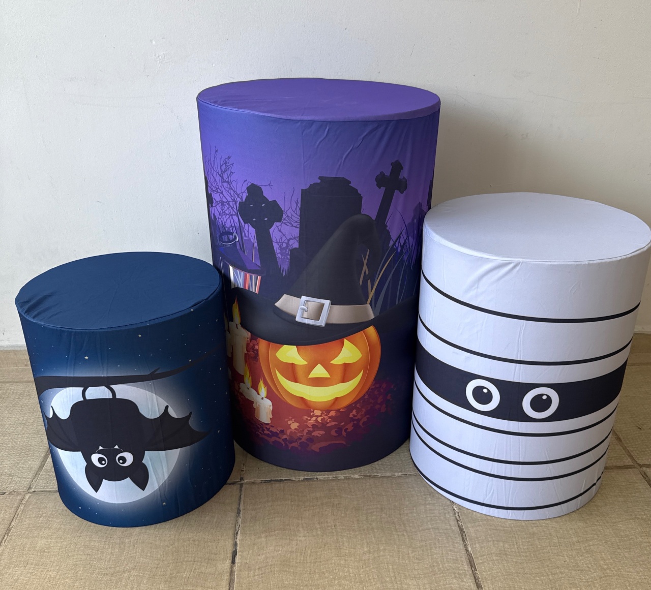 Trio de Capas Cilindros Halloween 01 - Kasari Variedades