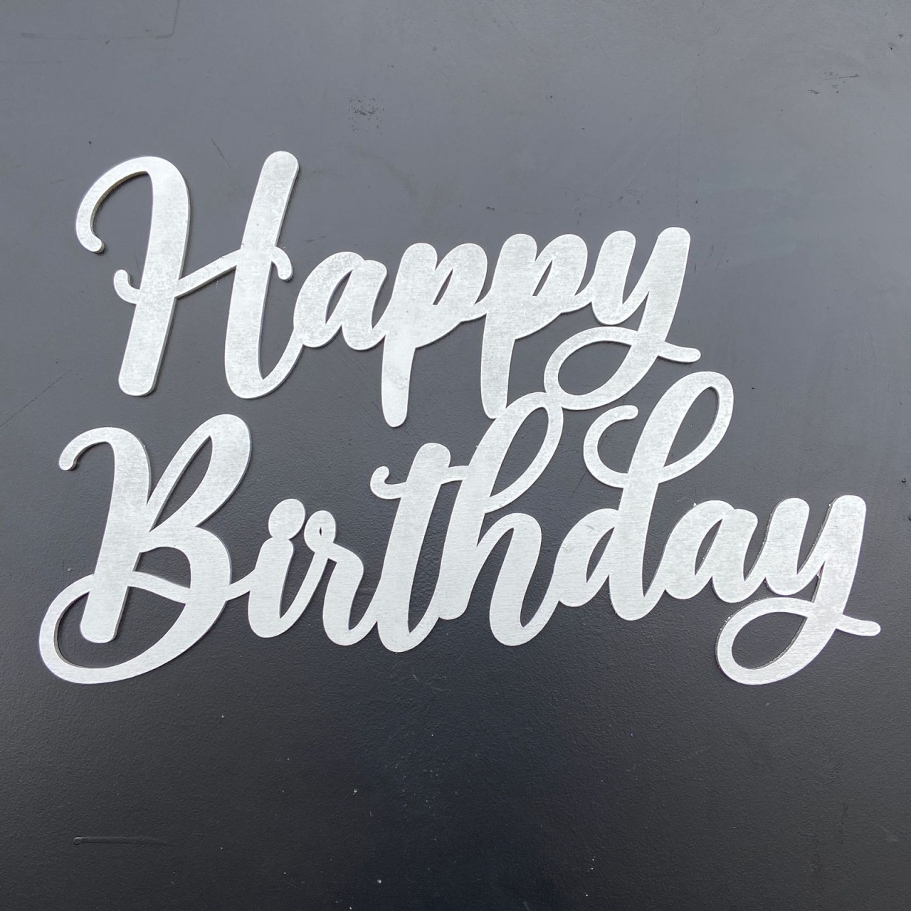 Mdf Happy Birthday Prateado - Kasari Variedades