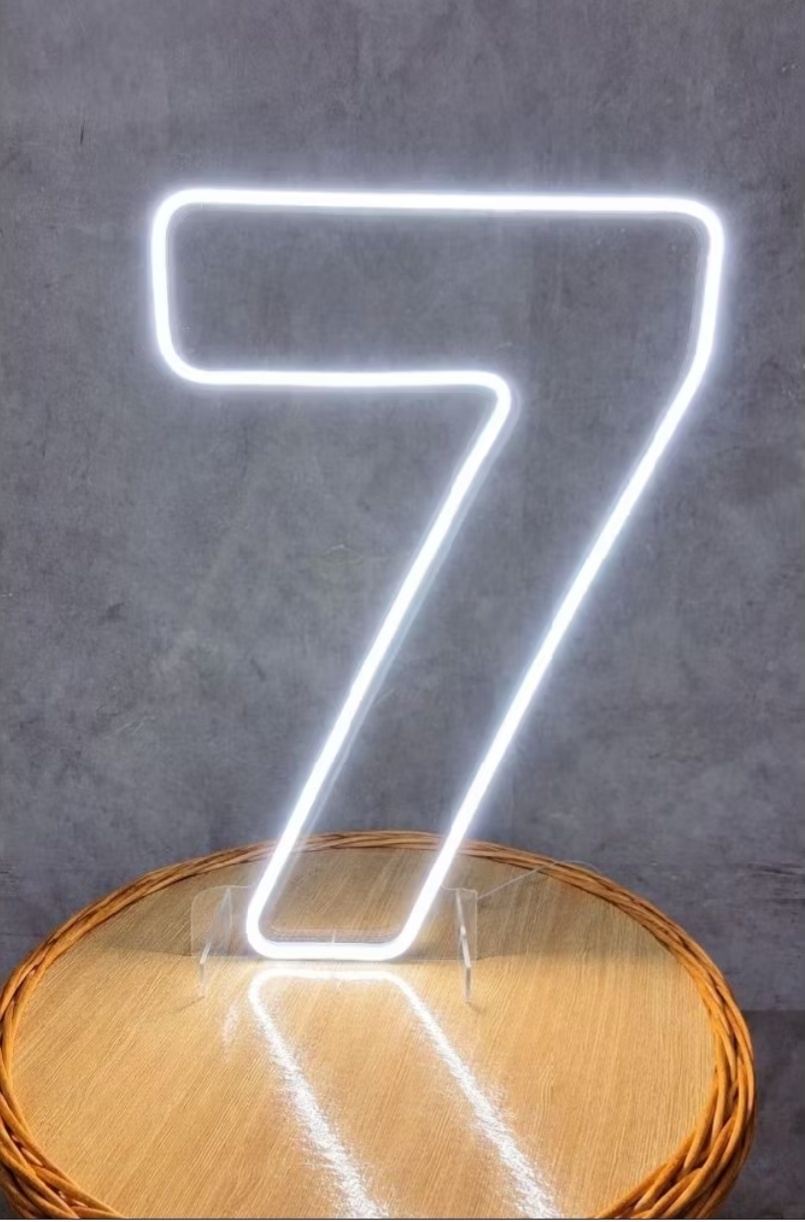Número 7 Luz Branca 50 Cm - vilafestiva