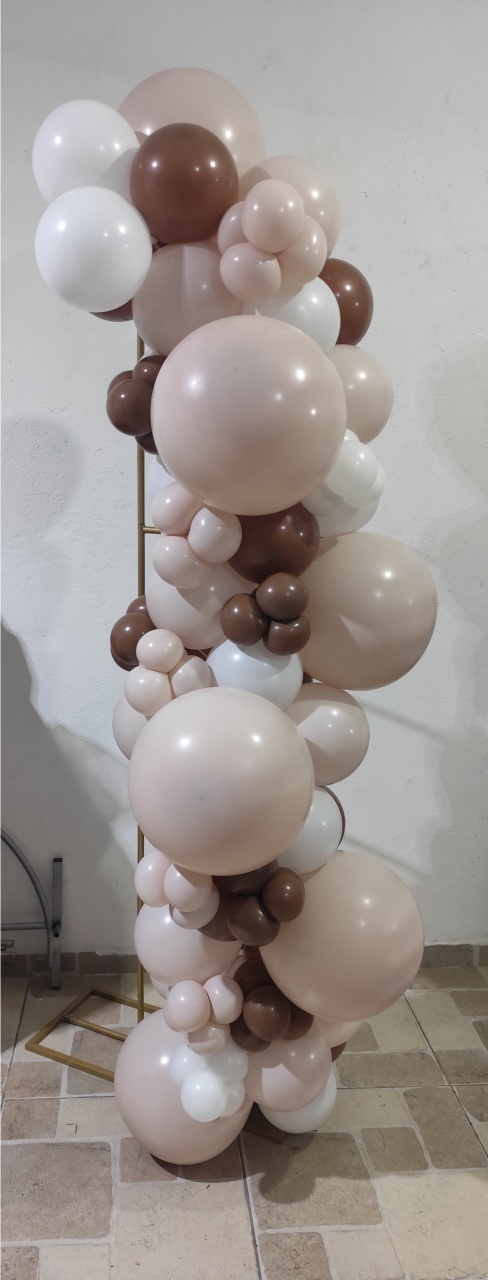 Arco de Balões 2 Mts Marrom,Nude, Branco - vilafestiva