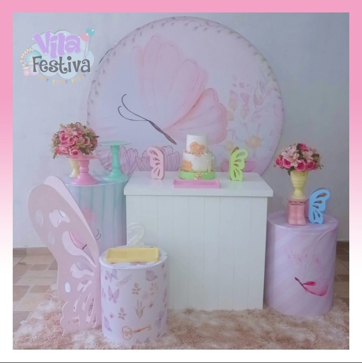 Kit Festiva: Borboleta Rosa - vilafestiva