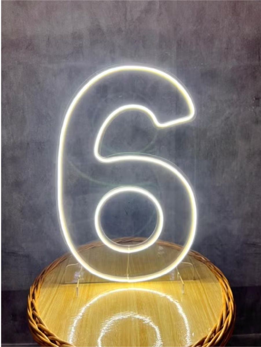 Número 6 Luz Branca 50 Cm - vilafestiva