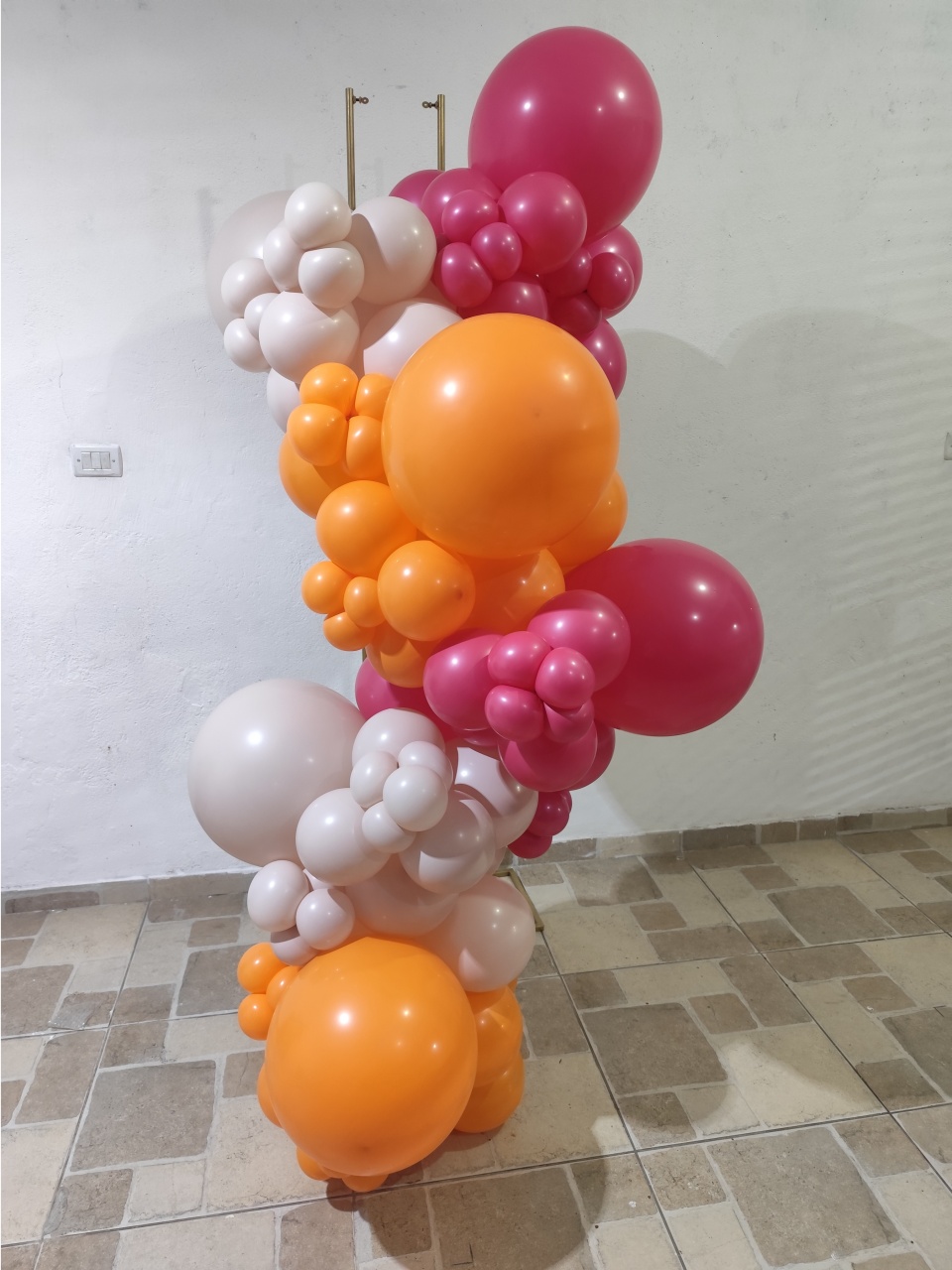Arco de Balões 2 Mts Pinke Laranja - vilafestiva