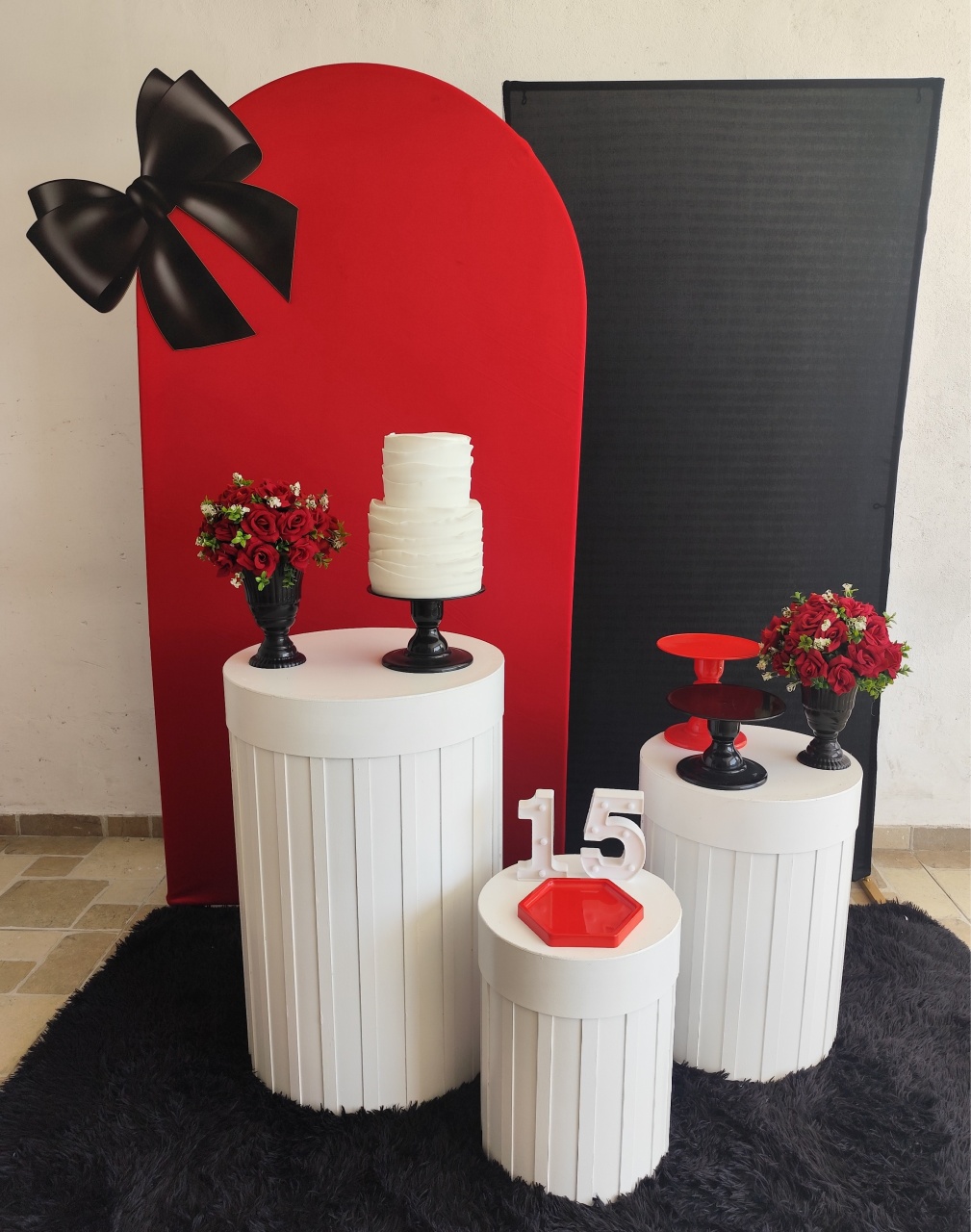 Laço_2 Vermelho E Preto  - vilafestiva