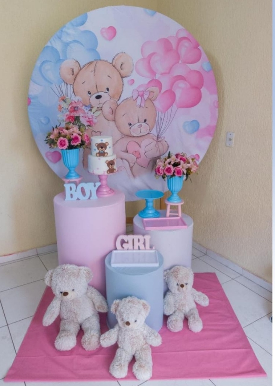 Chá Revelação Rosa E Azul _Kit Padrão  - vilafestiva