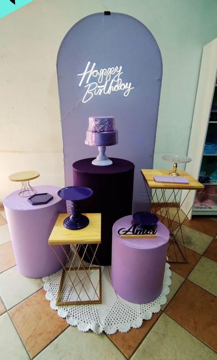 Kit Ouro Lilas Happy Birthday (Mod.3)  - Pegue Monte Jaque Moreno