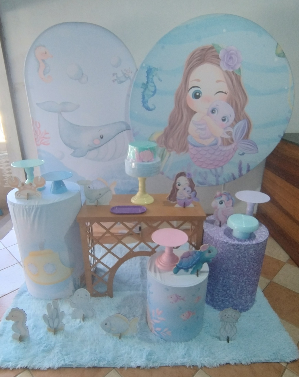 Composição Sereia Cute E Fundo Do Mar - Pegue Monte Jaque Moreno