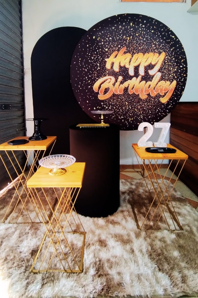 Kit Diamante Happy Birthday Preto  - Pegue Monte Jaque Moreno