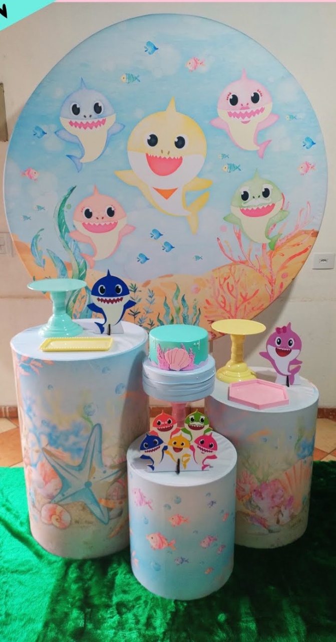 Kit Prata Baby Shark  - Pegue Monte Jaque Moreno