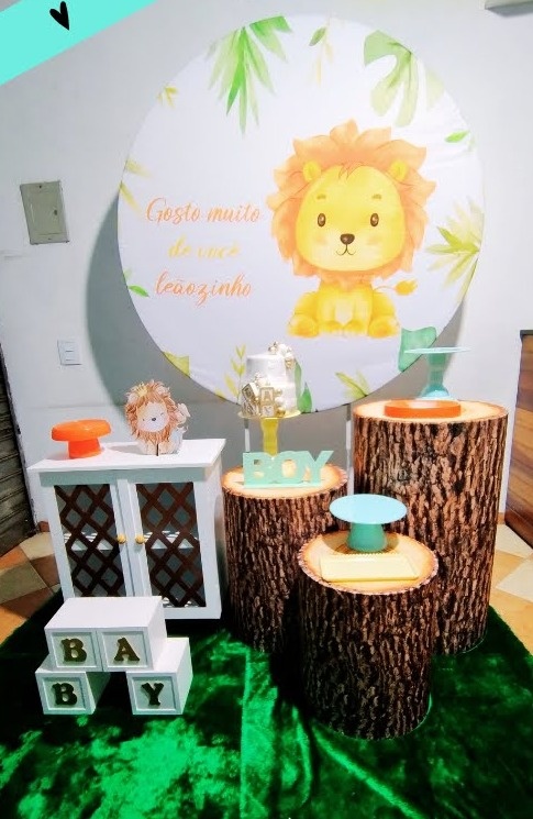 Kit Ouro Chá de Bebe Leãozinho Cute - Pegue Monte Jaque Moreno