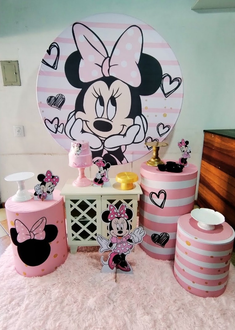 Kit Ouro Minnie Rosa  - Pegue Monte Jaque Moreno