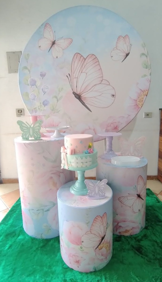 Kit Prata Borboleta Aquarela Jardim (Mod.1) - Pegue Monte Jaque Moreno