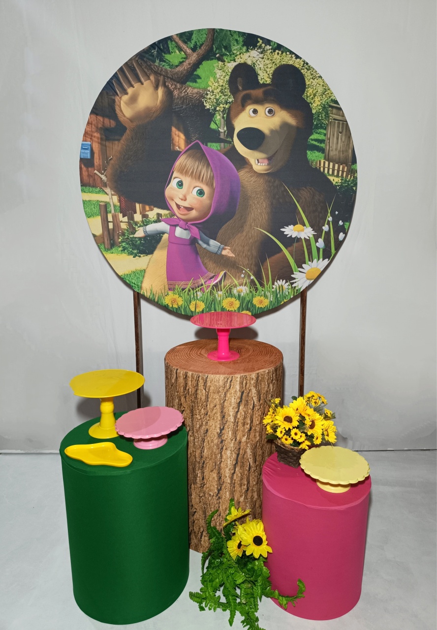 Kit Prata Masha E O Urso 1 - M&G FESTAS/Loc decor