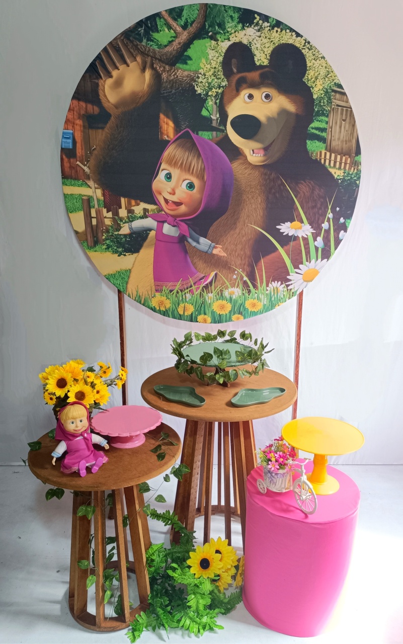 Kit Prata Masha E O Urso 2 - M&G FESTAS/Loc decor