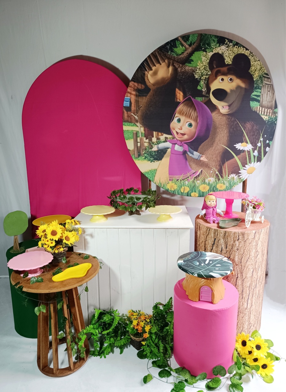 Kit Diamante Masha E O Urso 1 - M&G FESTAS/Loc decor