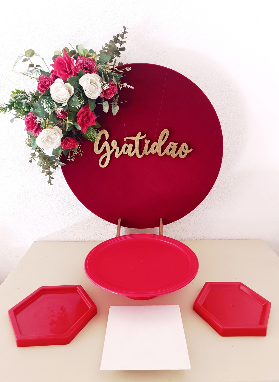 Mini Decor Peças - Flores Vermelho  - M&G FESTAS/Loc decor