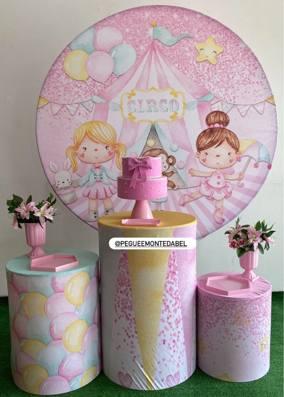 Tema Circo Rosa Kit 2  - PEGUEEMONTEDABEL