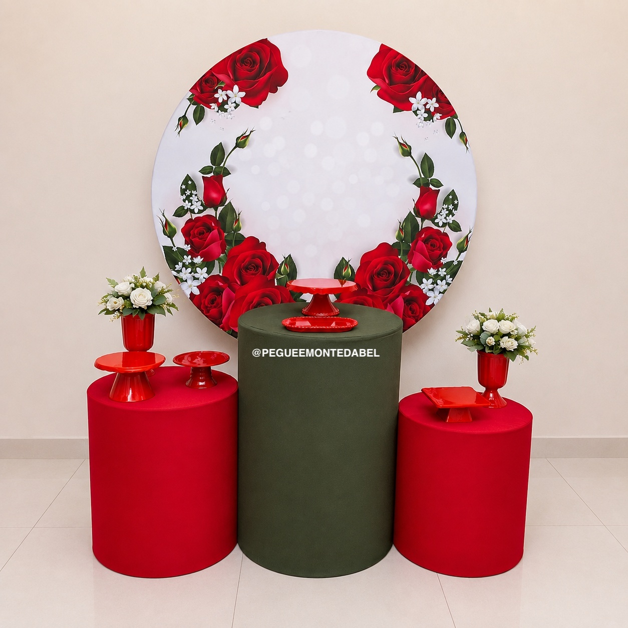 Adulto Floral Vermelho Kit 1 - PEGUEEMONTEDABEL