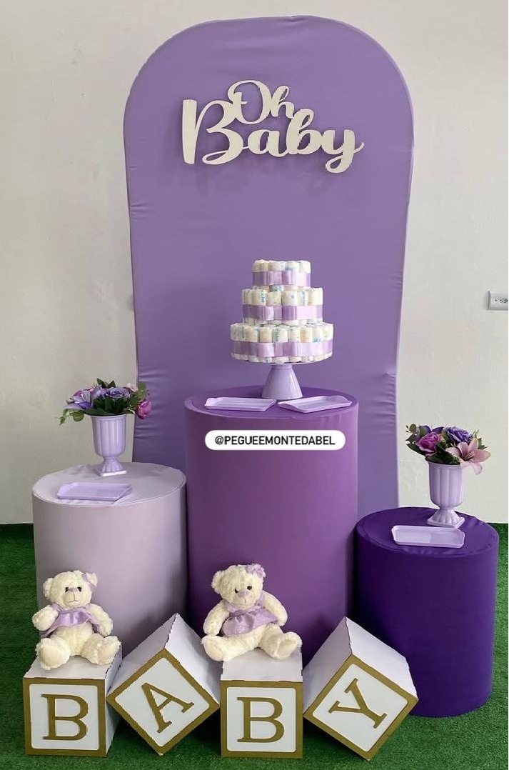 Chá de Bebe Menina Lilas   - PEGUEEMONTEDABEL
