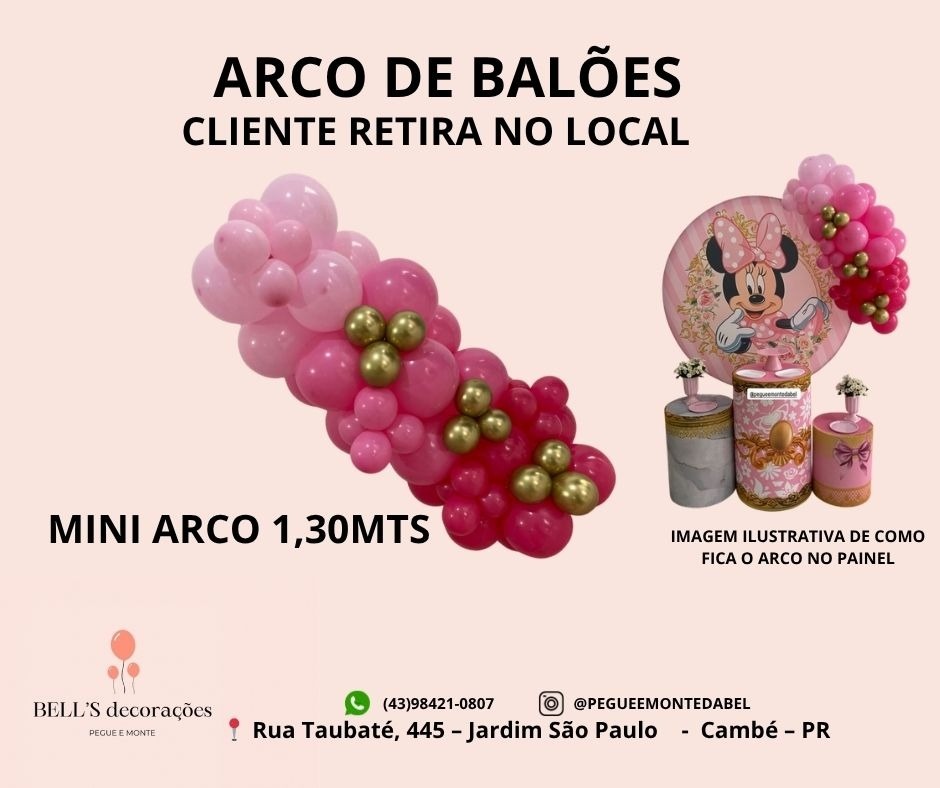 Arco de  Balões De 1,30Mts - PEGUEEMONTEDABEL