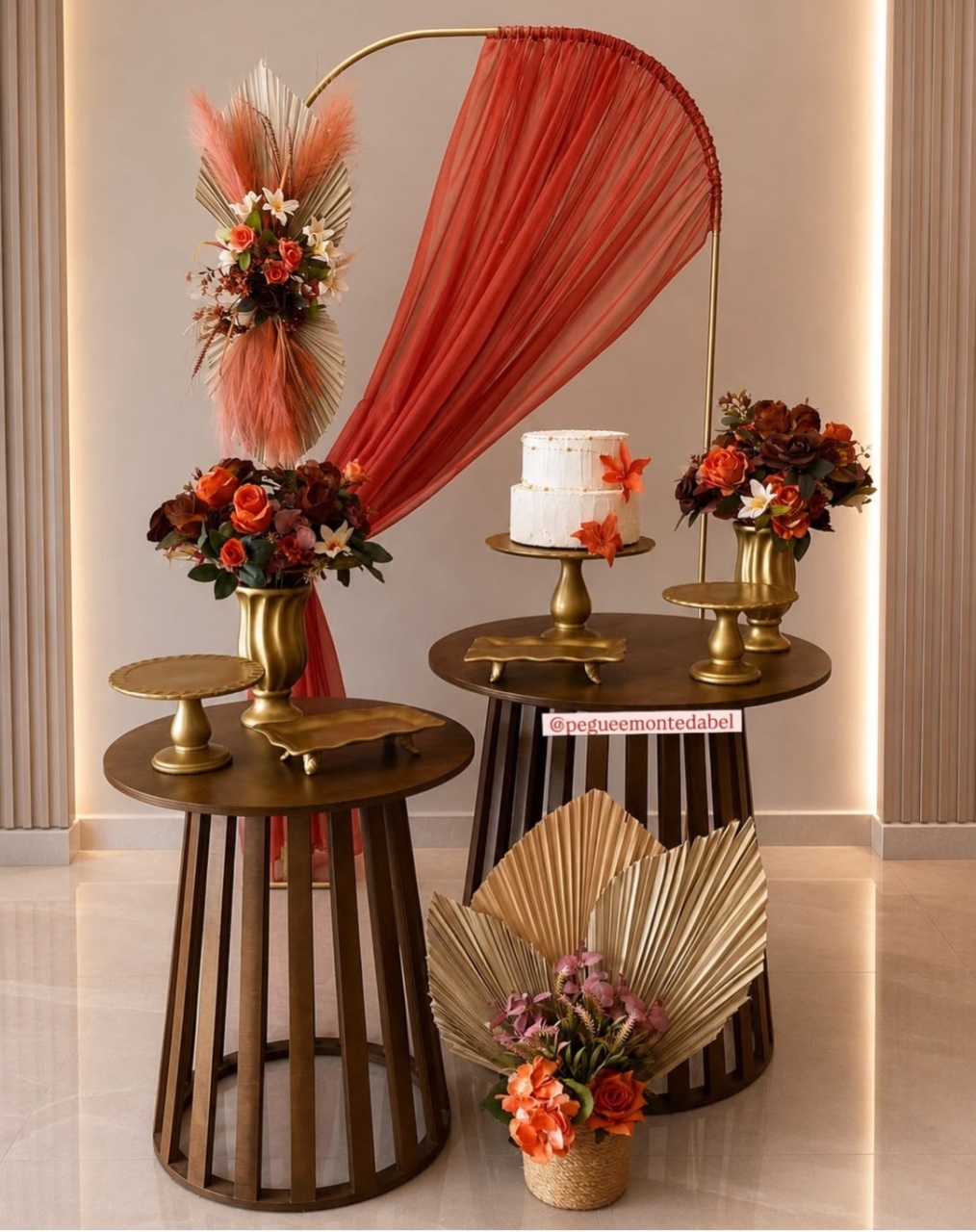 Casamento Mesa de Bolo Terra Cota - PEGUEEMONTEDABEL