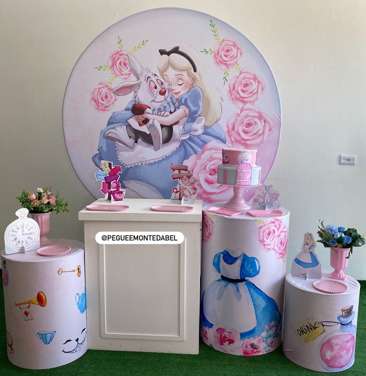 Tema Alice Pais das Maravilhas Kit 3  - PEGUEEMONTEDABEL