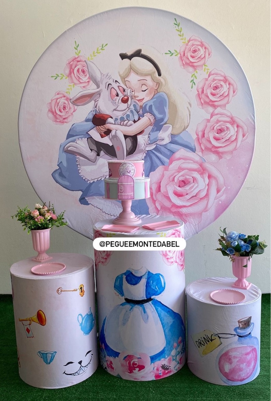 Tema Alice Pais das Maravilhas Kit 2  - PEGUEEMONTEDABEL