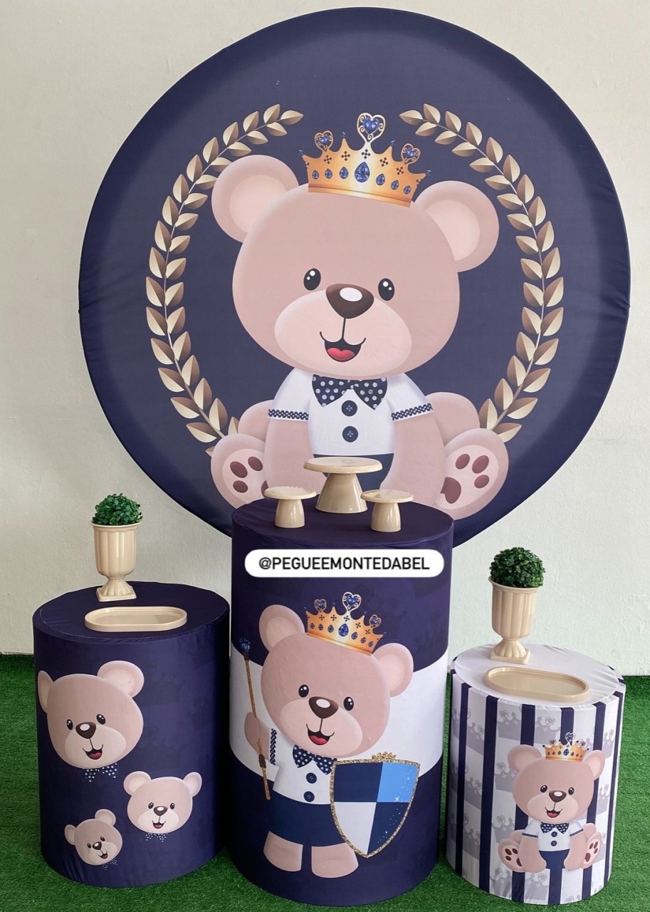 Chá de Bebê Urso Principe Kit 1  - PEGUEEMONTEDABEL