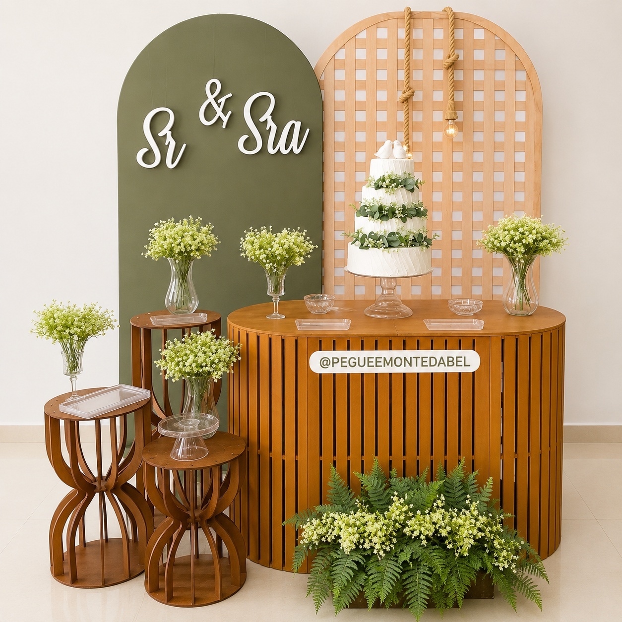Mesa de Bolo Para Casamento  - PEGUEEMONTEDABEL