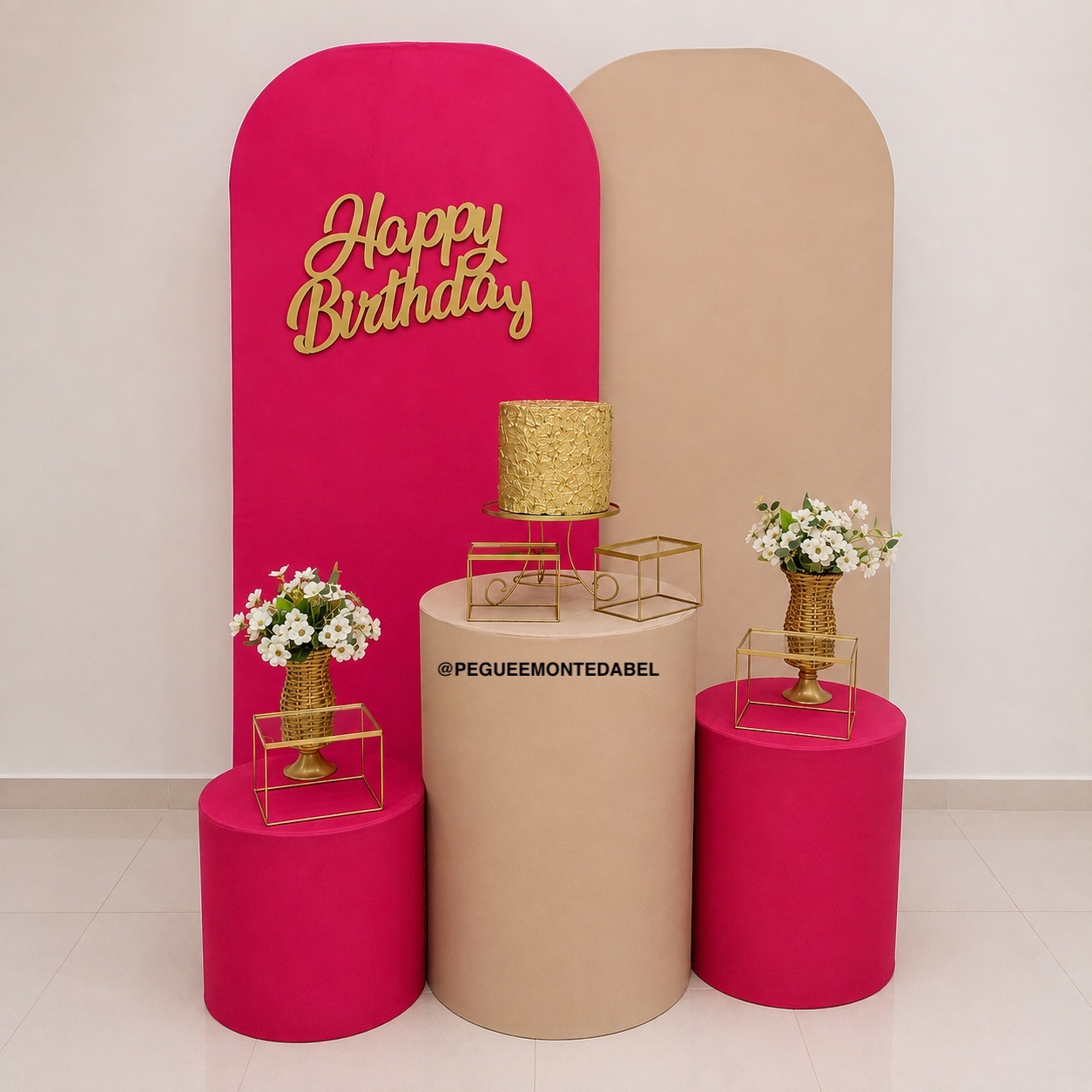 Adulto Rosa Pink E Bege - PEGUEEMONTEDABEL
