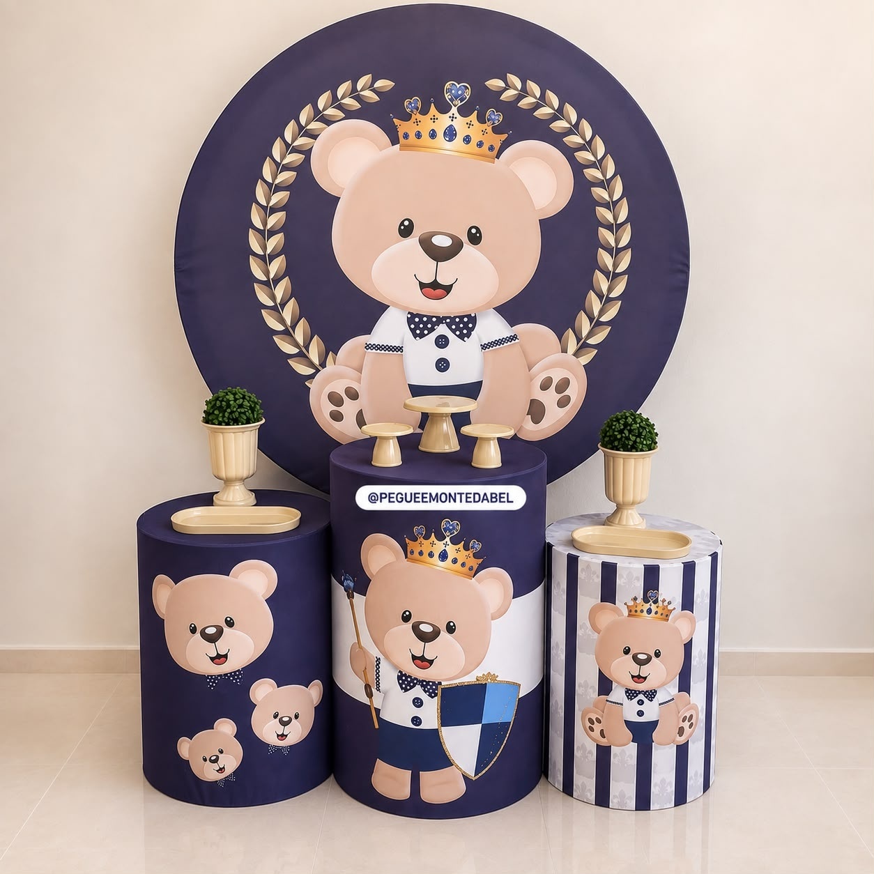 Chá de Bebê Urso Principe Kit 1  - PEGUEEMONTEDABEL