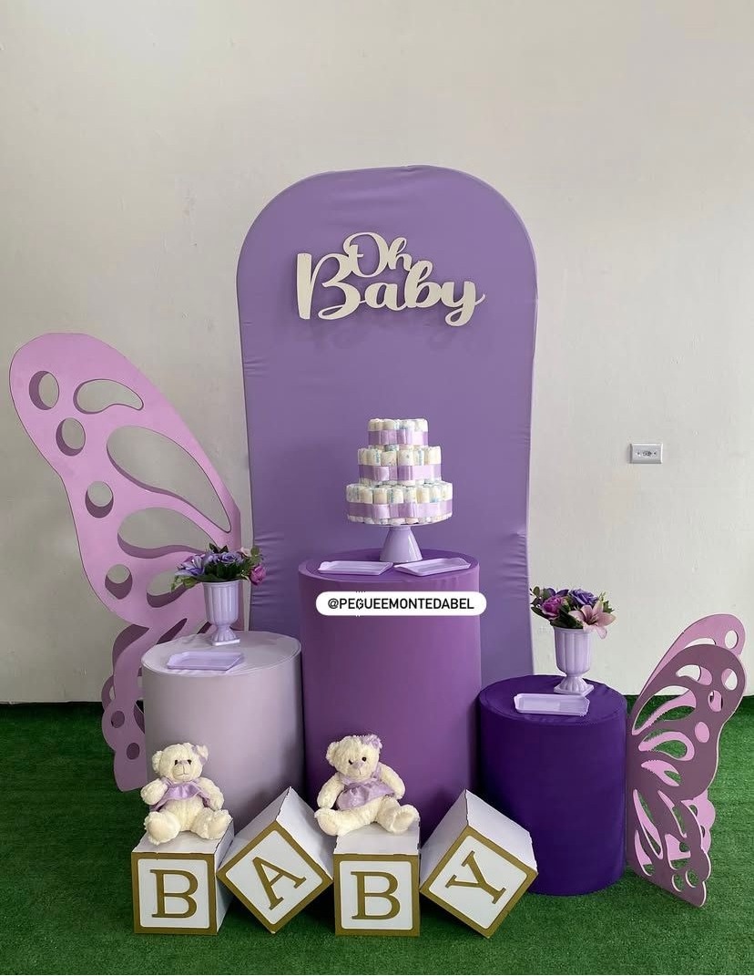 Chá de Bebê Menina Lilas  - PEGUEEMONTEDABEL