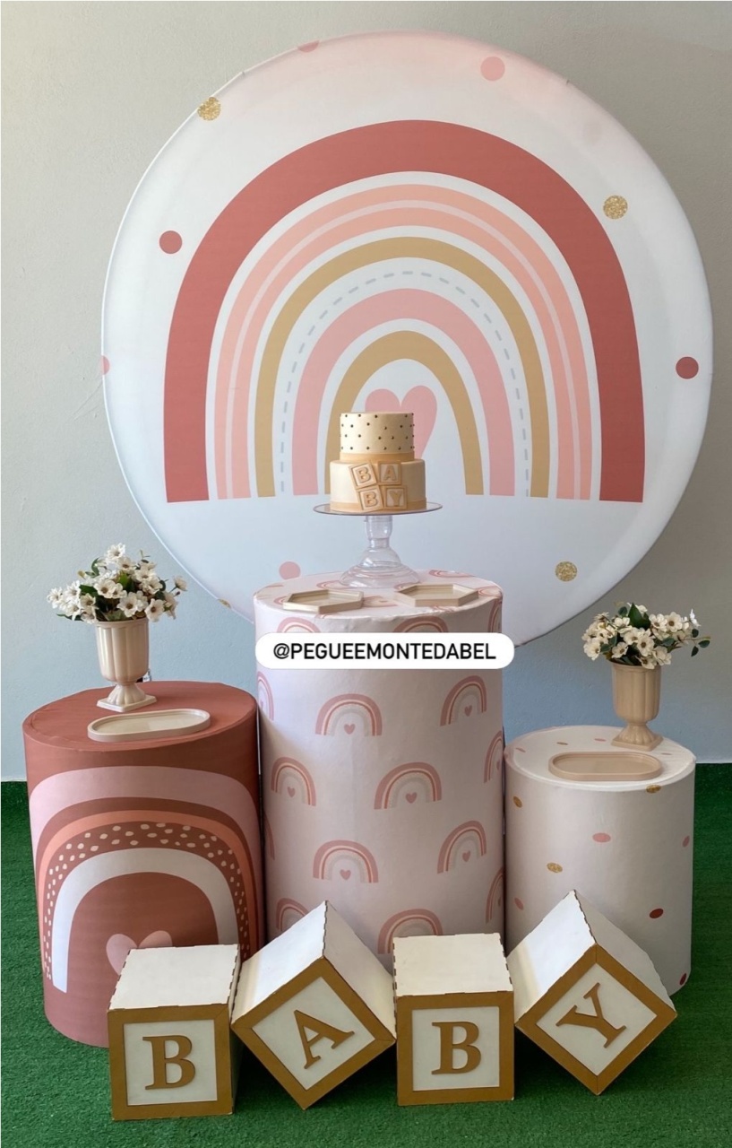 Chá de Bebê Arco Iris Boho  - PEGUEEMONTEDABEL