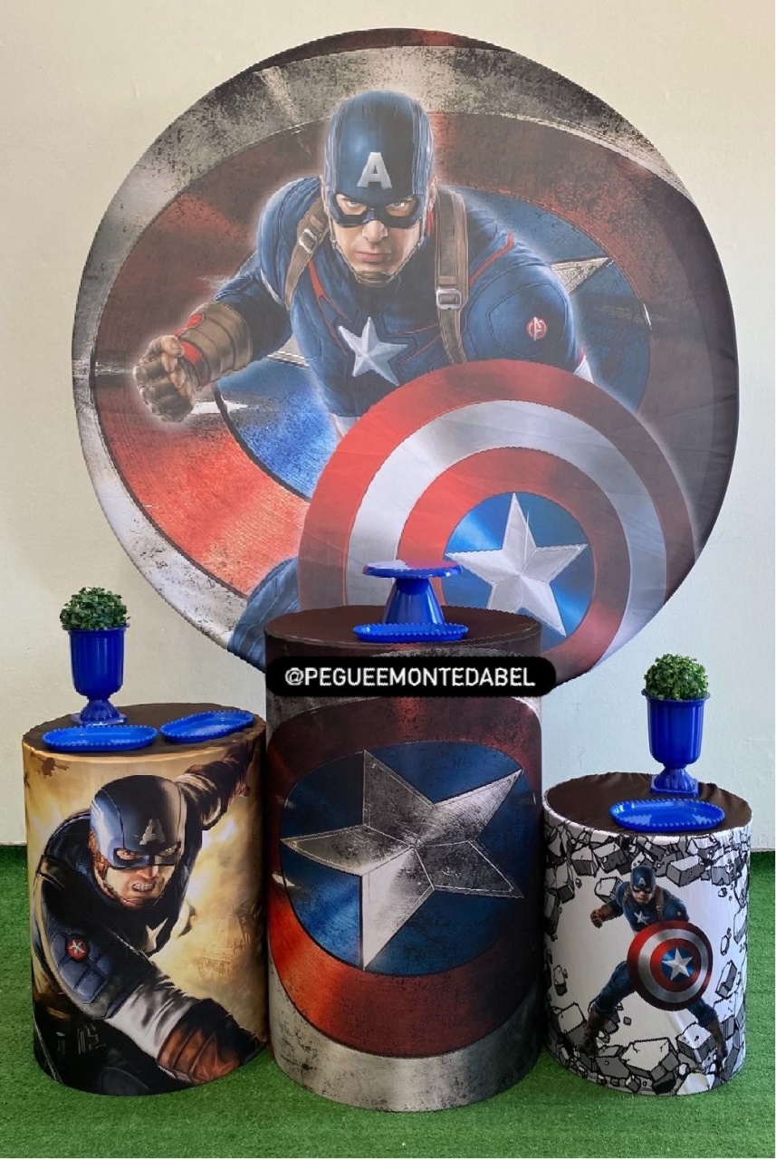 Tema Capitão América Kit 1   - PEGUEEMONTEDABEL