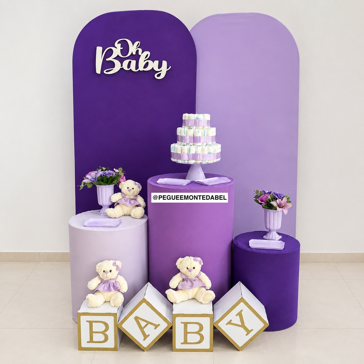 Chá de Bebê Menina Lilas. - PEGUEEMONTEDABEL