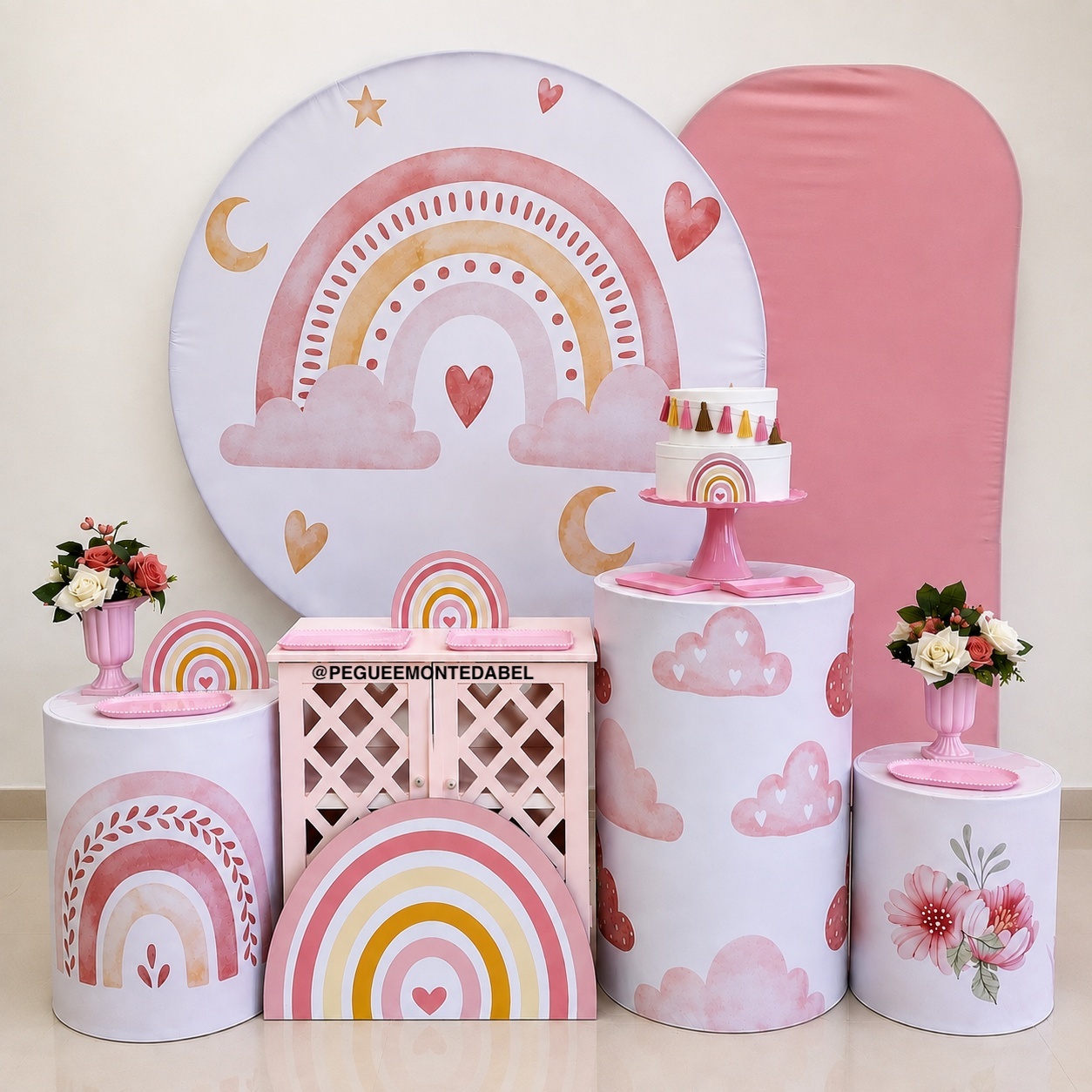 Tema Arco Iris Boho Kit 4 - PEGUEEMONTEDABEL