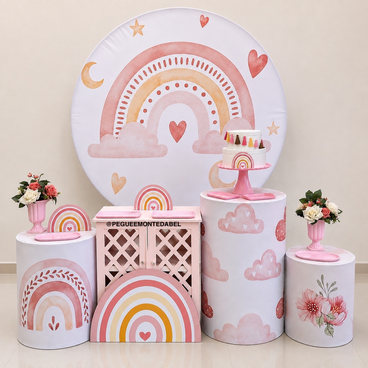 Tema Arco Iris Boho Kit 3 - PEGUEEMONTEDABEL