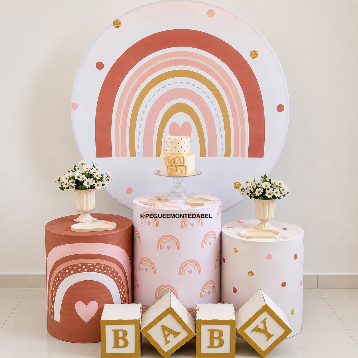 Chá de Bebê Arco Iris Boho  - PEGUEEMONTEDABEL