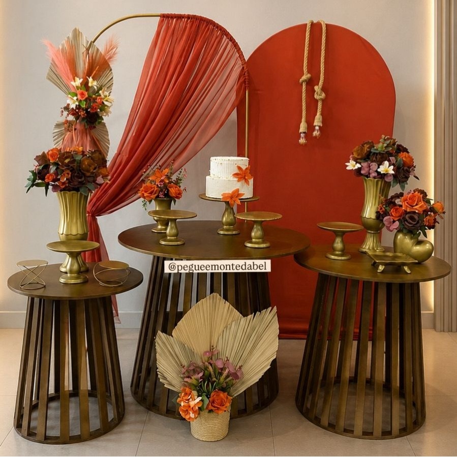 Mesa de Bolo Casamento Terra Cota - PEGUEEMONTEDABEL