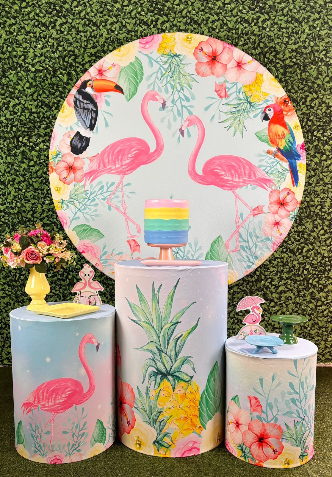 Kit Pegue E Monte Flamingo - Prata - maya.locacoes