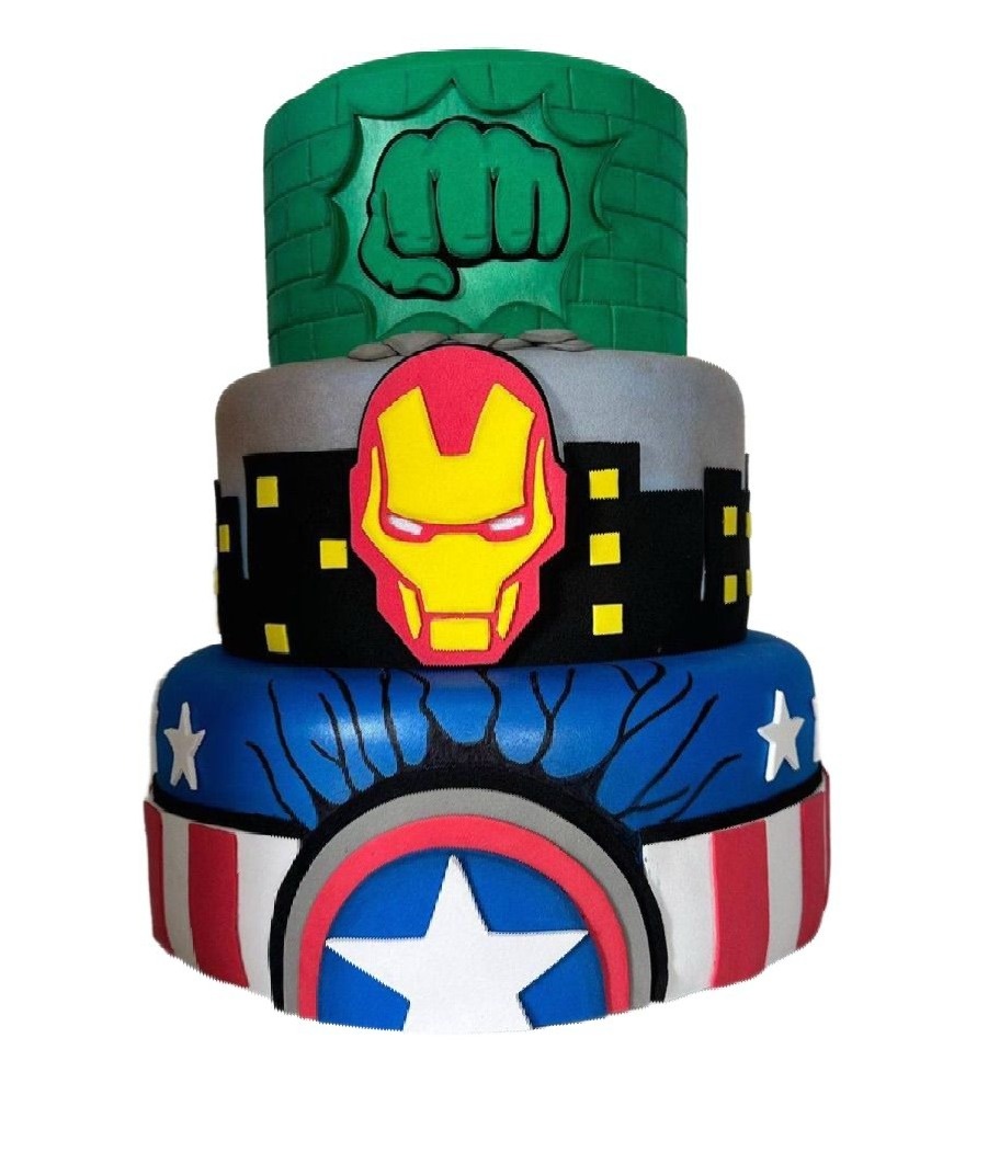 Bolo Fake Vingadores - Bolo Fake - maya.locacoes