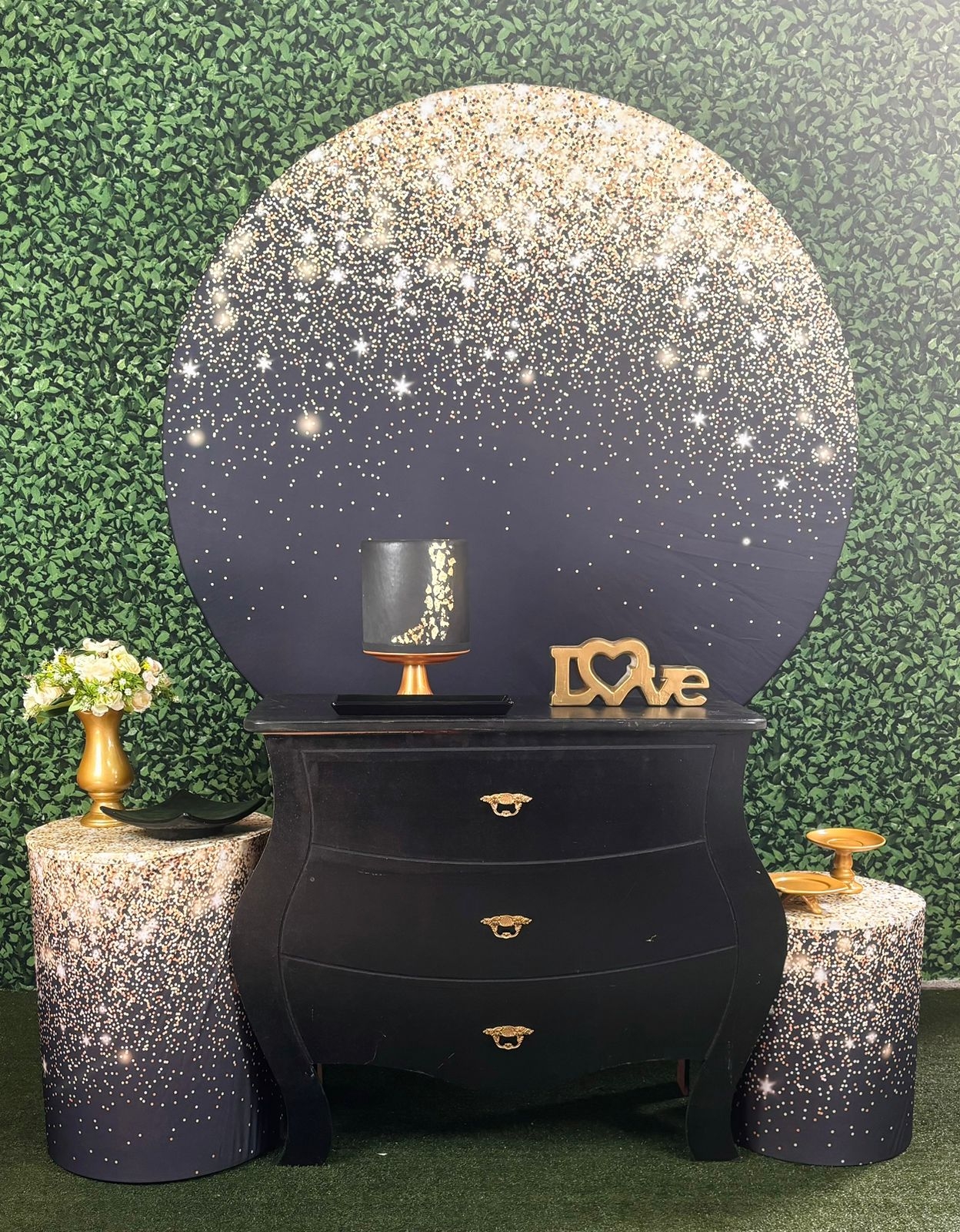 Kit Pegue E Monte Glitter Dourado (Ouro) - maya.locacoes