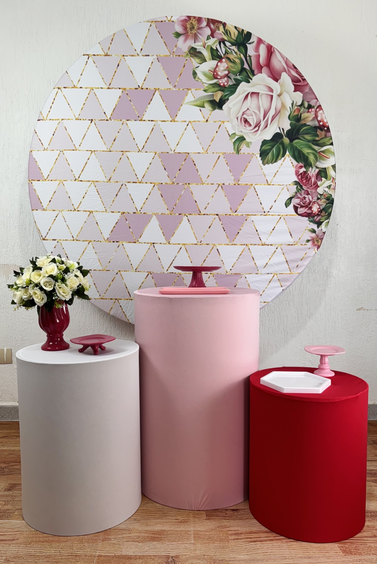 Kit Pegue E Monte Floral Rosa - Bronze - maya.locacoes