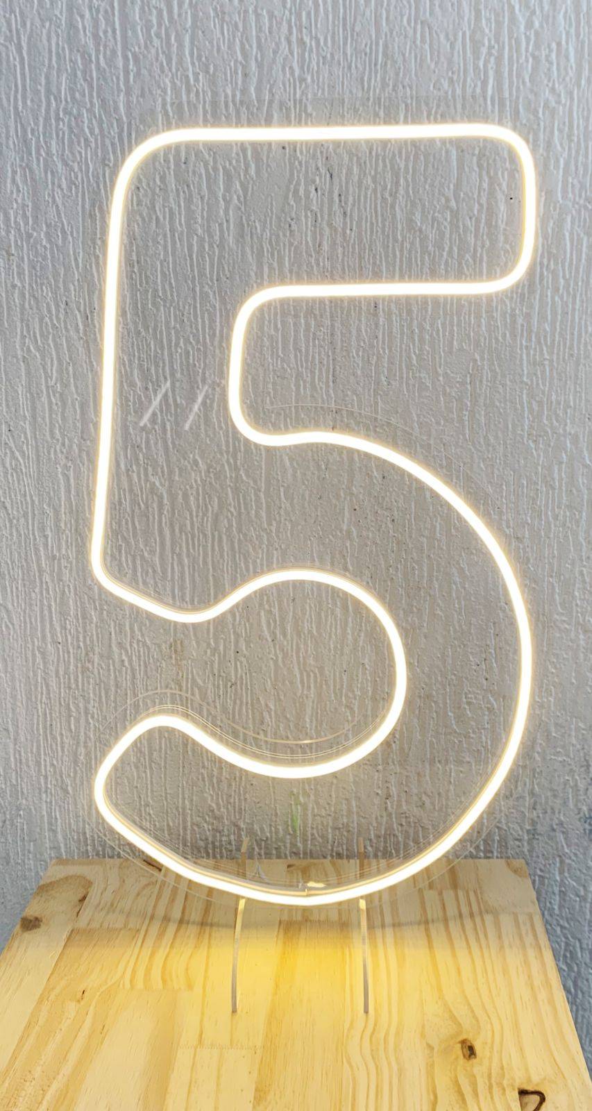 Numero 5 de Led - Letreiros/Acrilicos - maya.locacoes