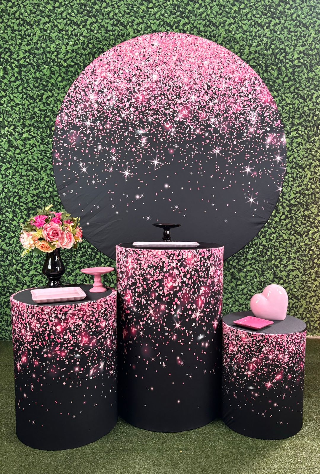Kit Pegue E Monte Glitter Rosa - Bronze - maya.locacoes