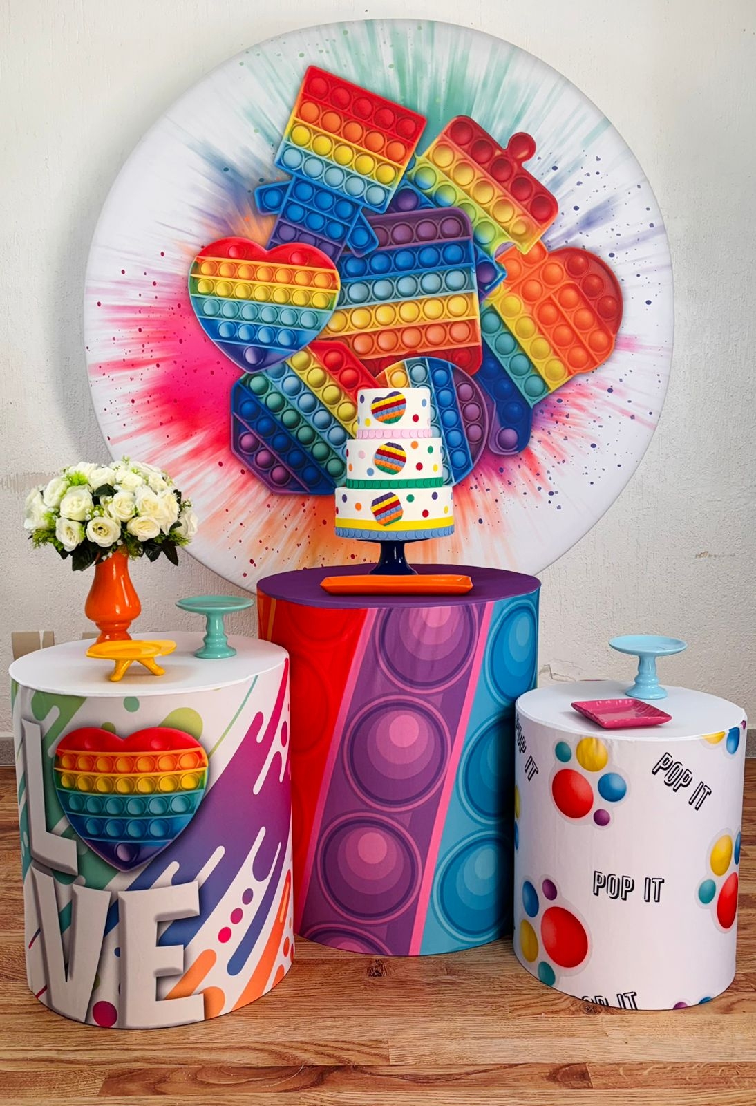 Kit Pegue E Monte Pop It (Prata) - maya.locacoes