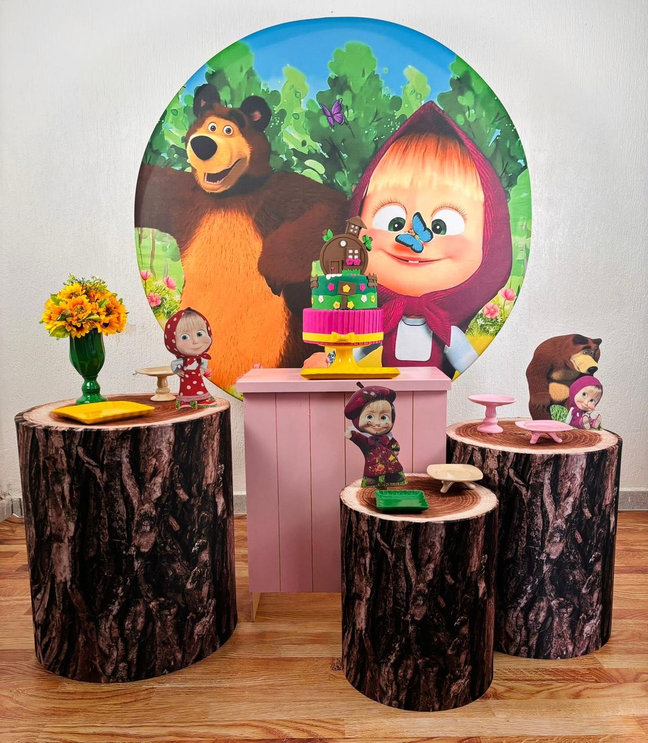Kit Pegue E Monte Masha E Urso - Ouro - maya.locacoes